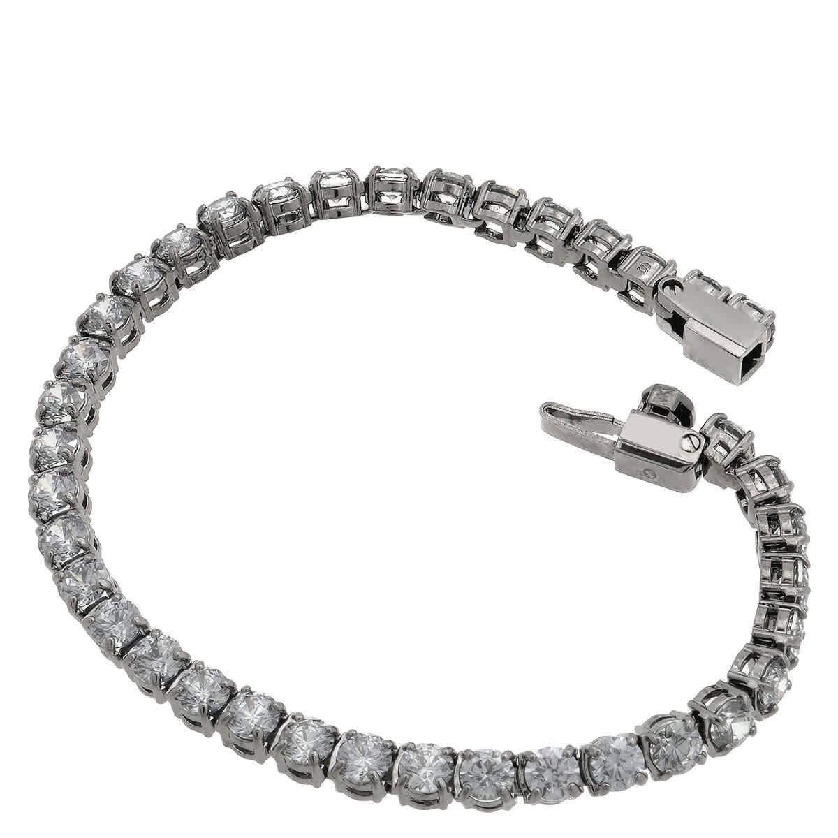 Swarovski Matrix Tennis Bracelet Round Ruthenium Shiny Silver Grey
