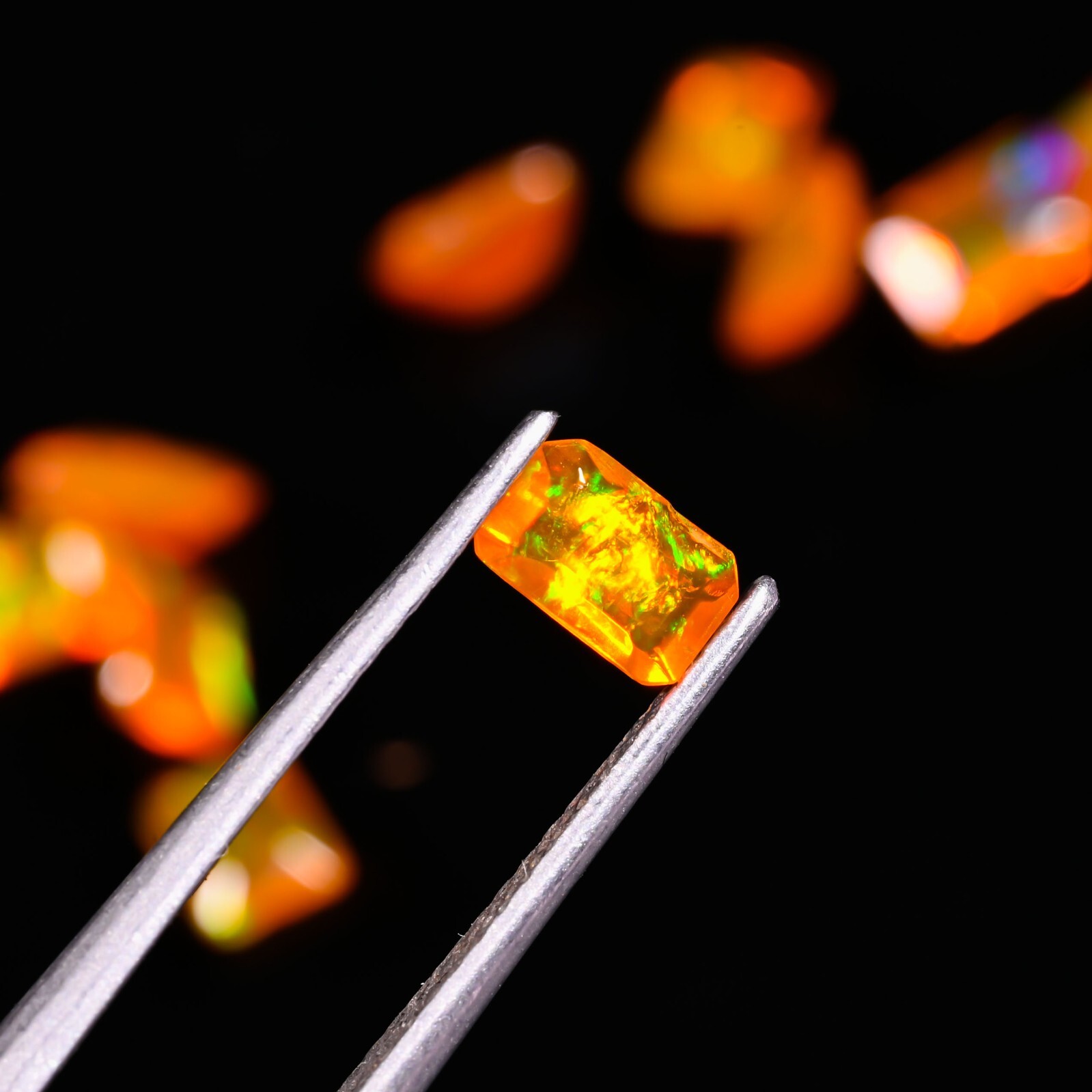 Natural Orange Ethiopian Opal 3.10 Ct Faceted Octagon Lot Loose Gemstone 6X4X3 M