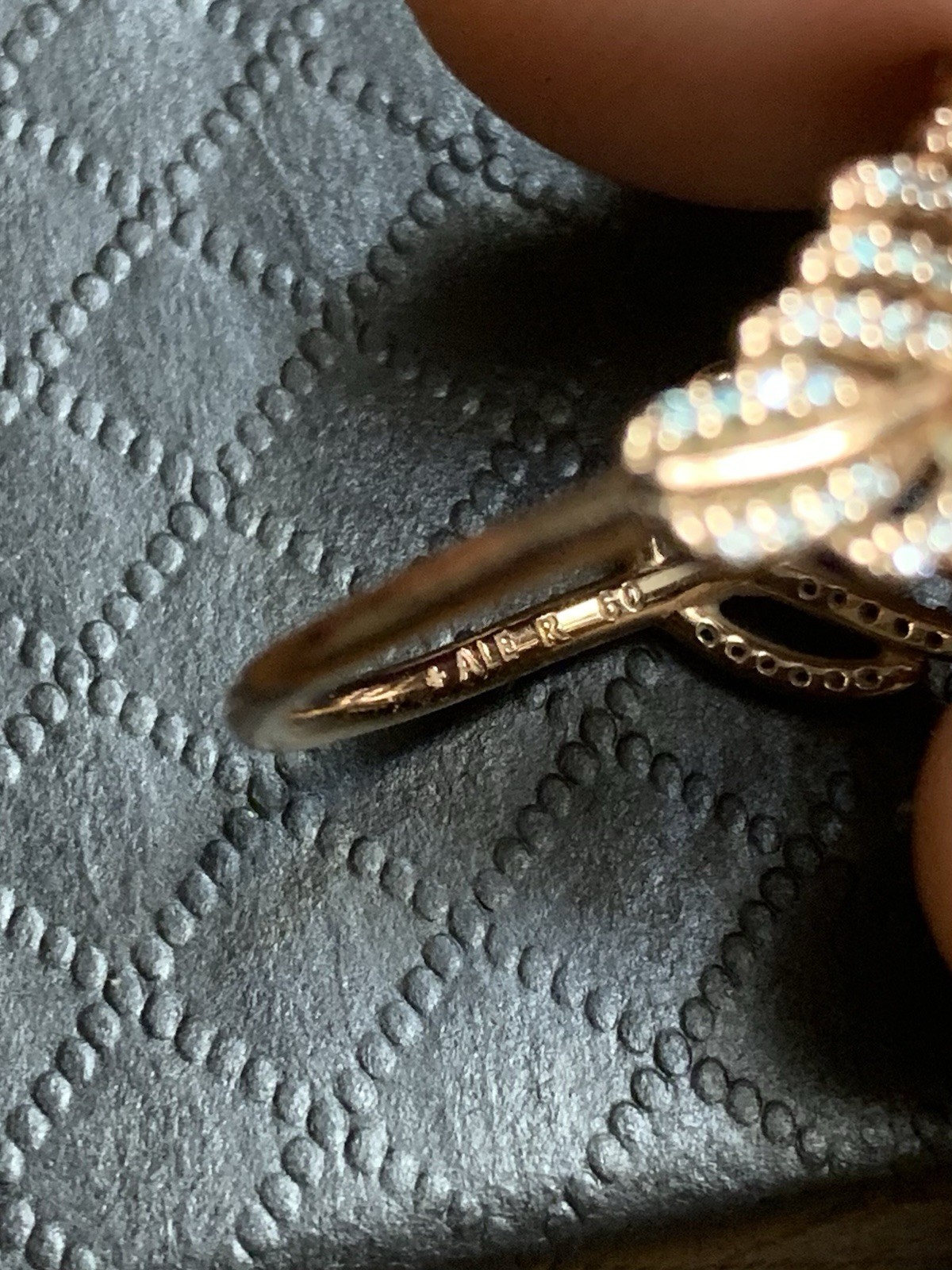 Authentic PANDORA ROSE-GOLD Plated Over 925 Sterling Light As a Feather Ring Sz9