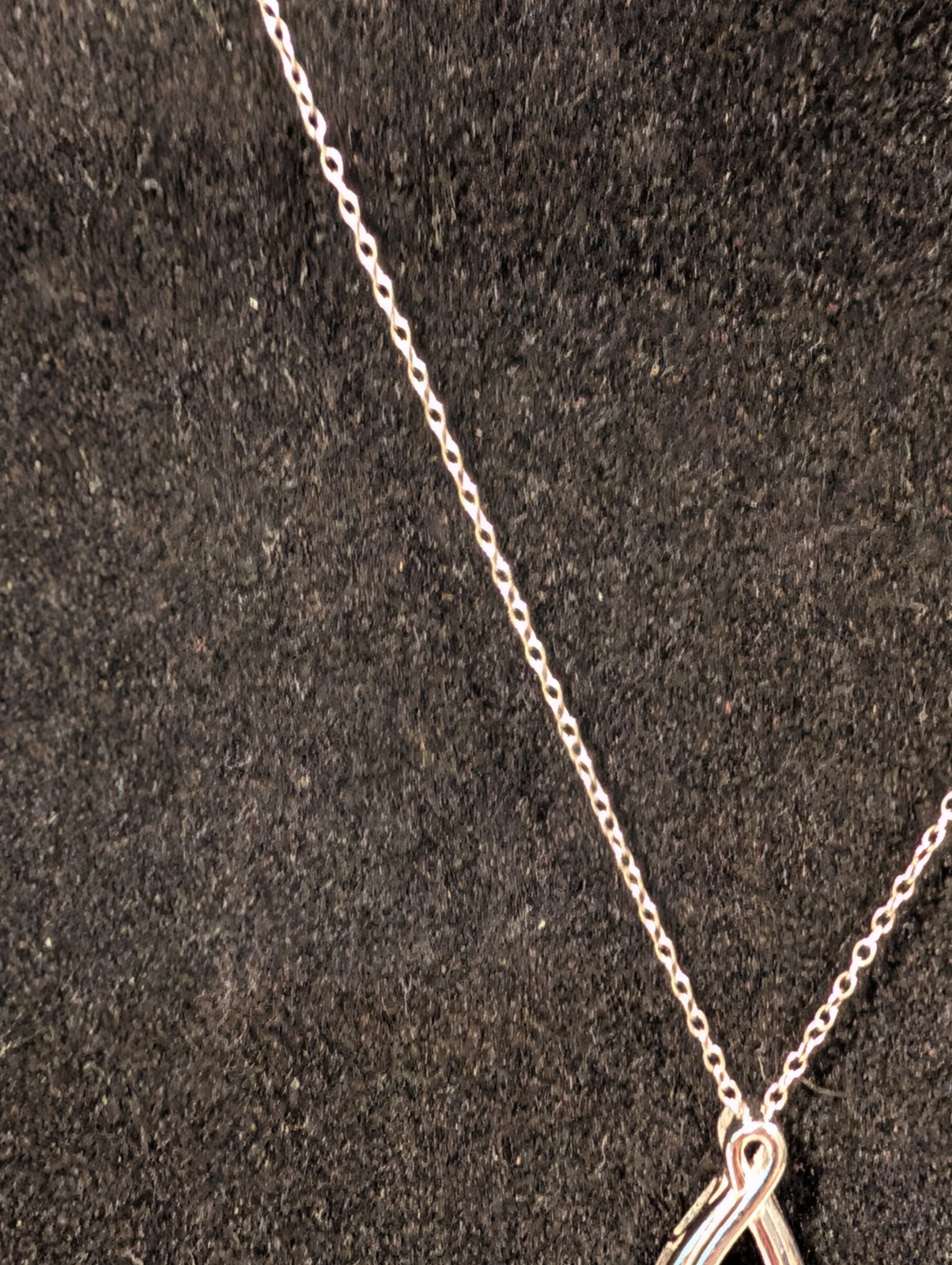 Designer Hou Sterling Silver Floating Diamond Infinity Pendant Necklace 925