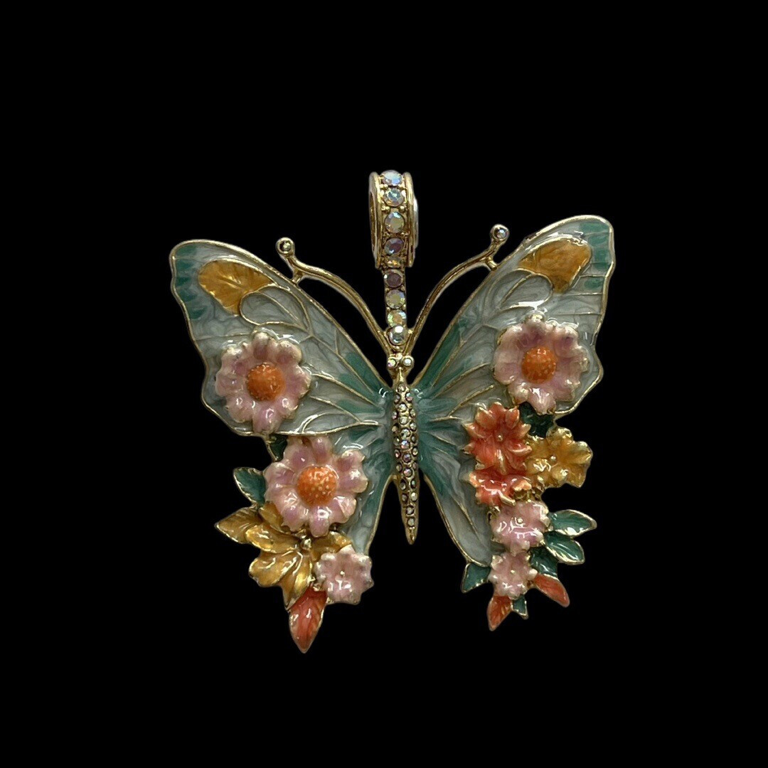 New Vintage Literary Retro Heavy Industry Colored Enamel Butterfly Pendant