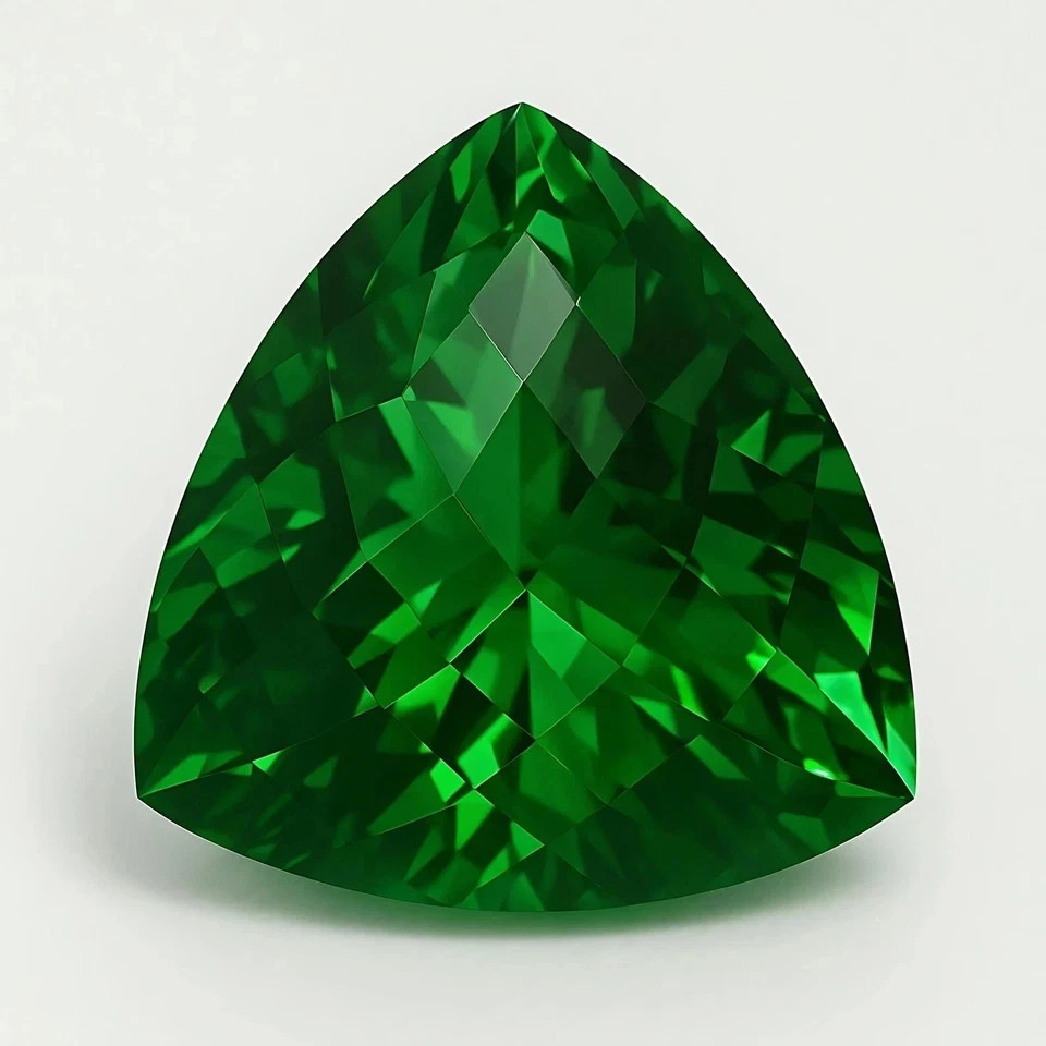 9.40 Ct Natural Colombian Green Emerald Trillion Certified Loose Gemstone