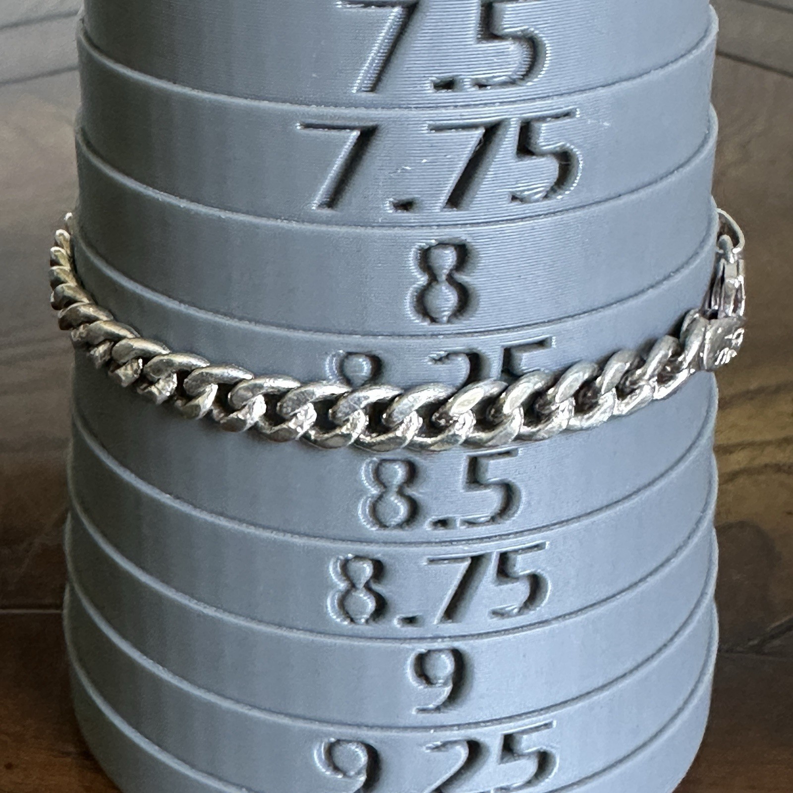 Vintage Cuban Link Chain Bracelet 8.25 Inch Lobster Signed ST 70 Sterling 18.3g