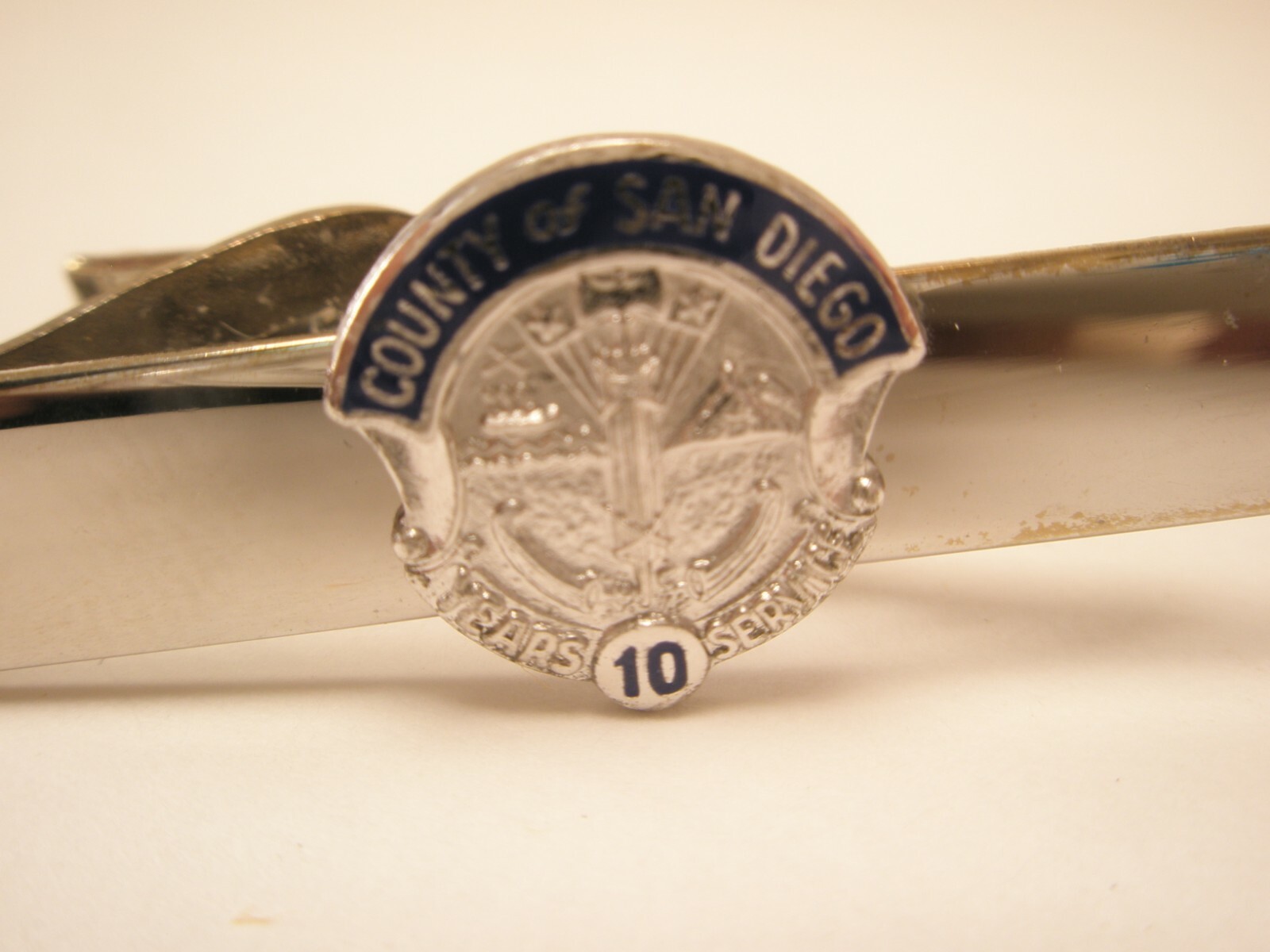 County of San Diego 10 Years of Service Vintage Tie Bar Clip california