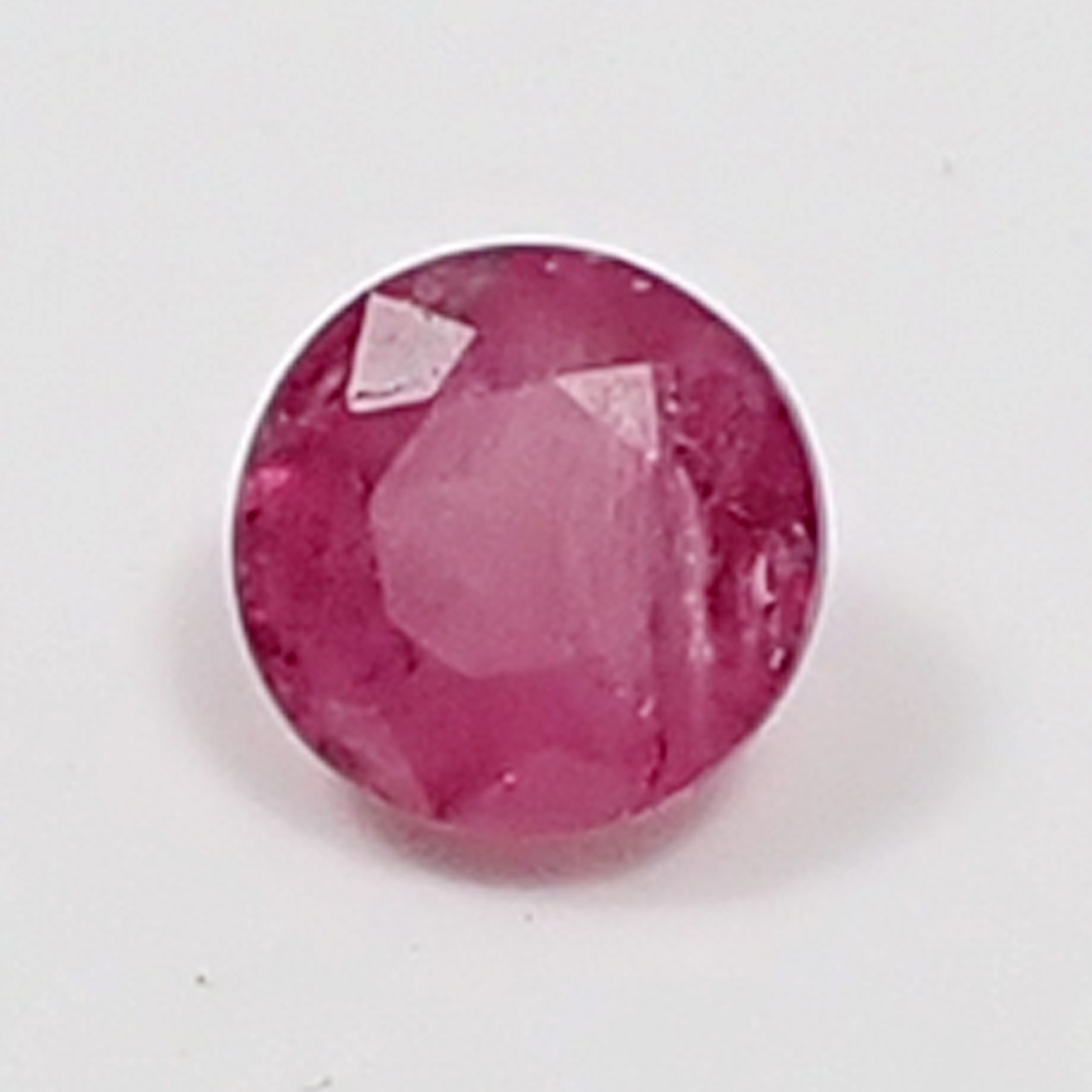 Natural 0.38 carat 4.0 mm Round Bright Red-Pinkish Color Ruby Loose Gemstone L25