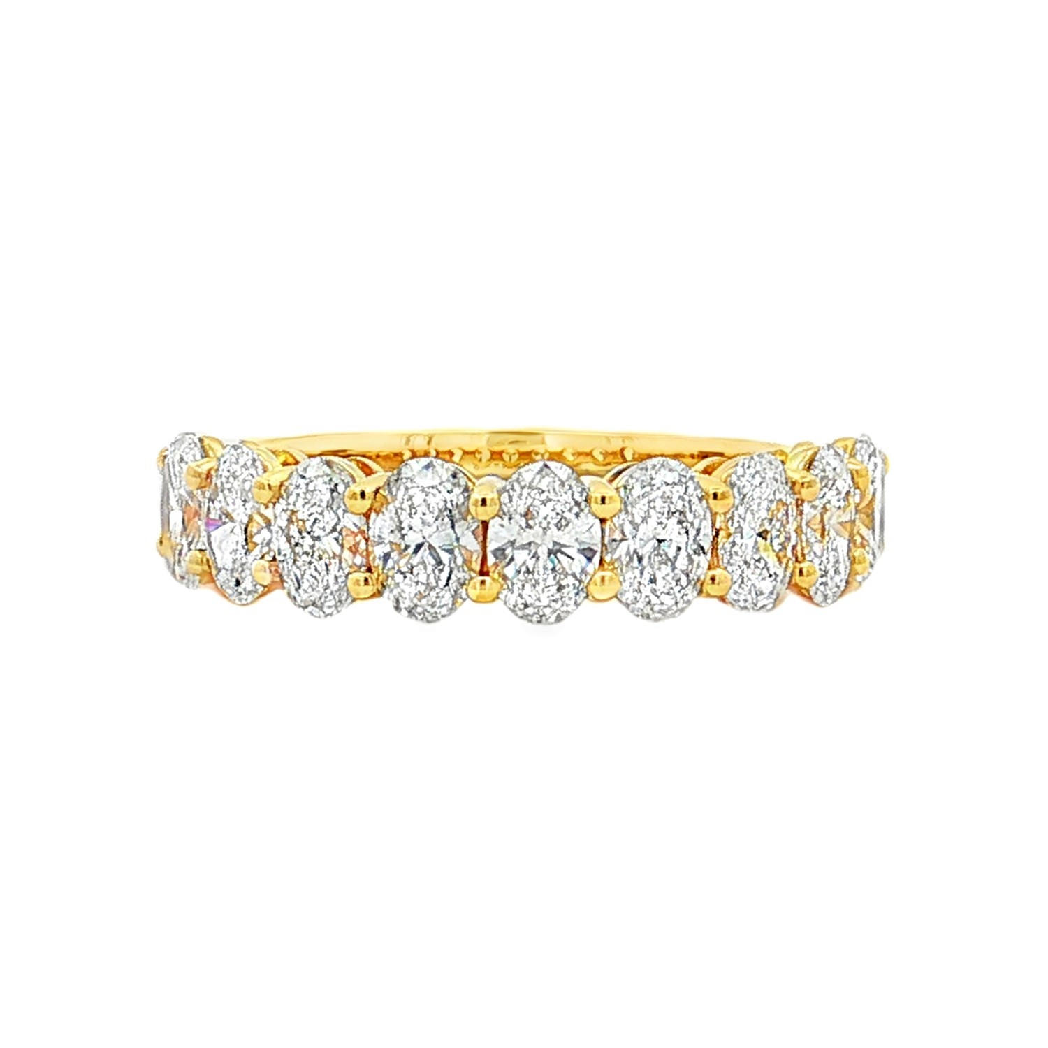 14K Yellow Gold Oval Lab Grown Diamond Wedding Band MZ6685-2-6.5#