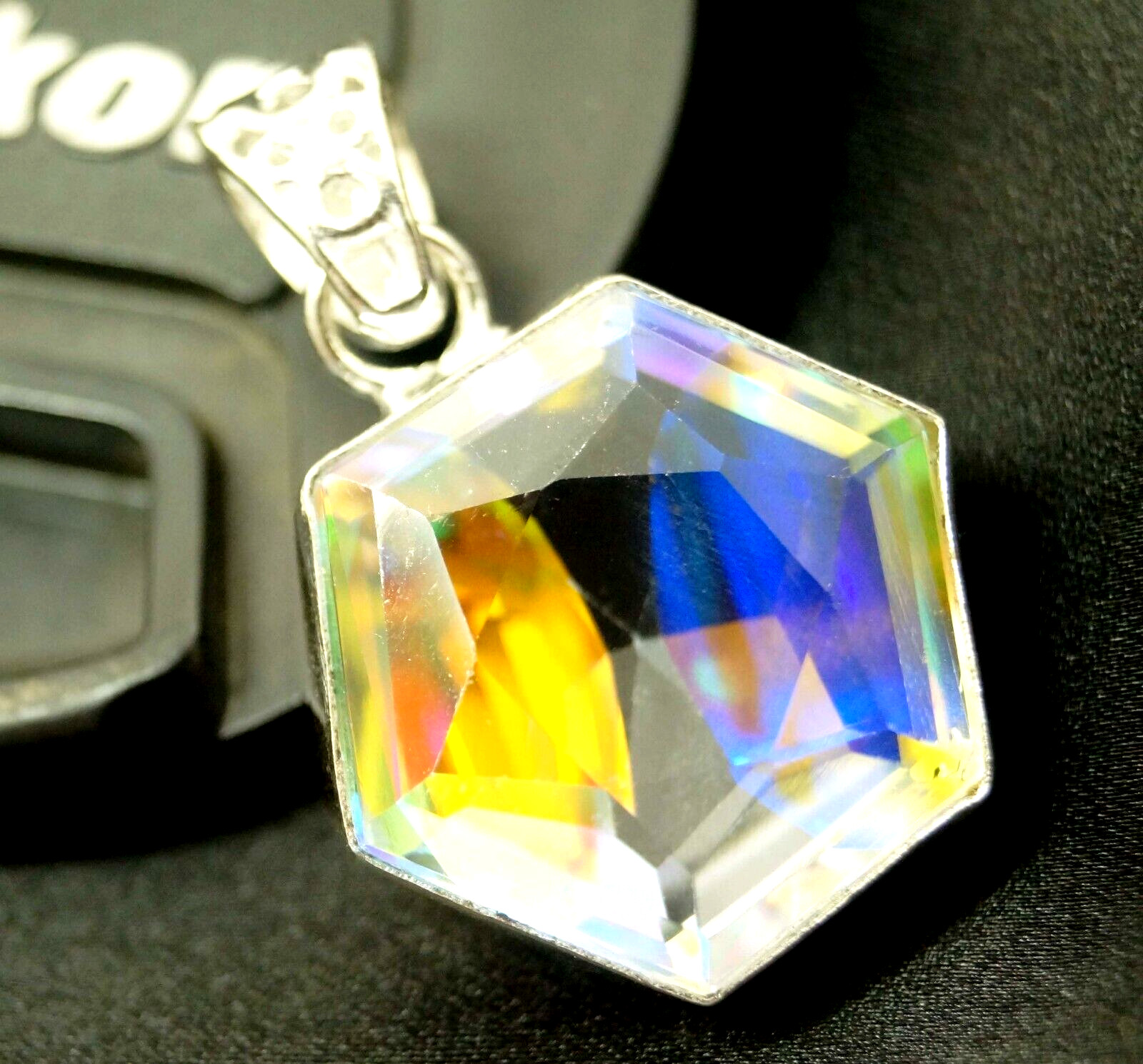 43.55 Ct Natural Rare Mystic Topaz Multi Color 925 Solid Silver Pendant Gemstone