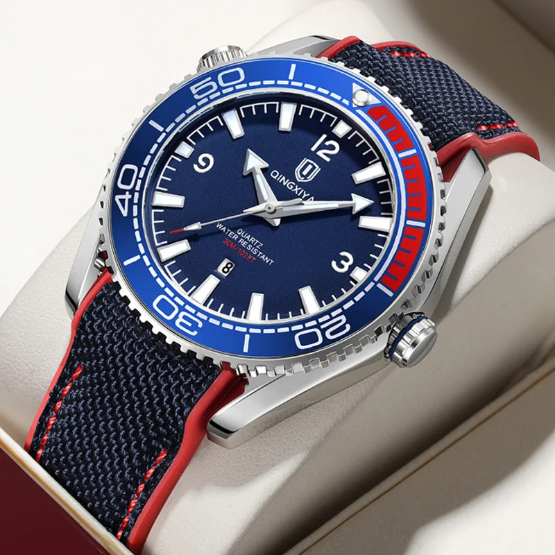 Man Watch Fashion Silicone Strap Mens Watch Waterproof Calendar Quartz