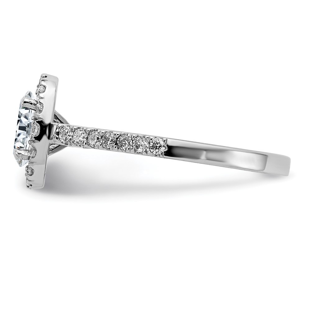 14k White Gold 1 1/3ct. Oval Cut Halo Moissanite Engagement Ring Size 8