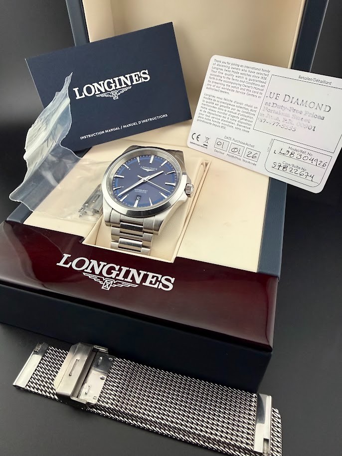 Longines Conquest Automatic 42mm Blue Dial | Full Set | Purchased New 01/2026