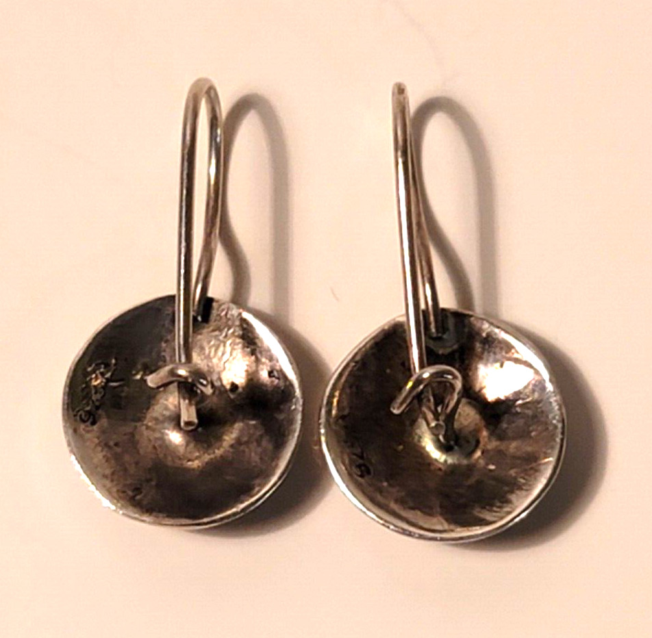 Black Onyx Boho earrings, stamped 925 sterling silver dangle drop earrings