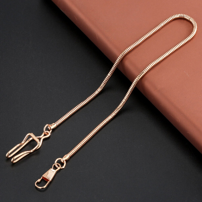 Black/Silver/Rose Gold Snake Chain Type Pocket Watch Fob Chains Accessories HQ
