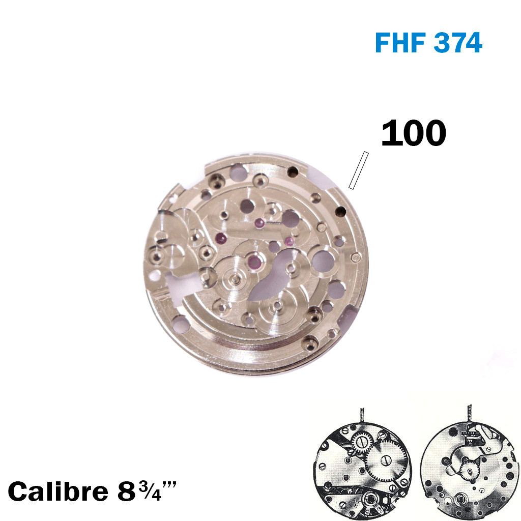 main Plate- Swiss Made-For FHF Movement 374 -Part No.100.