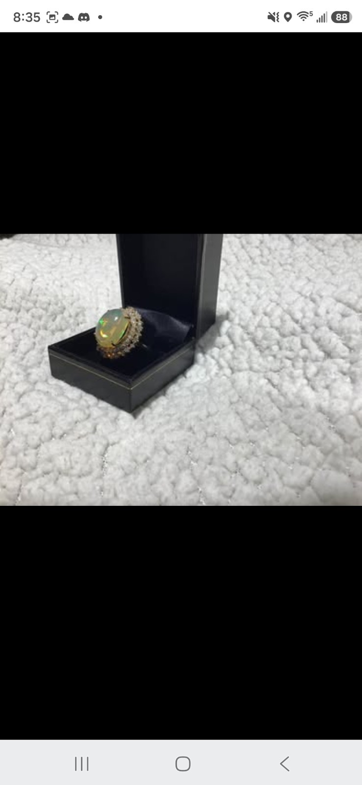 Opal 12.07ctw & Diamond 1.14ctw yellow gold 14kt ring