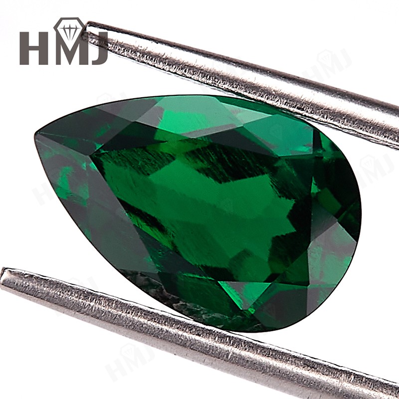 Certified Zambian Emerald Pear Cut Round Cushion Lab Grown Loose Emerald Jewelry