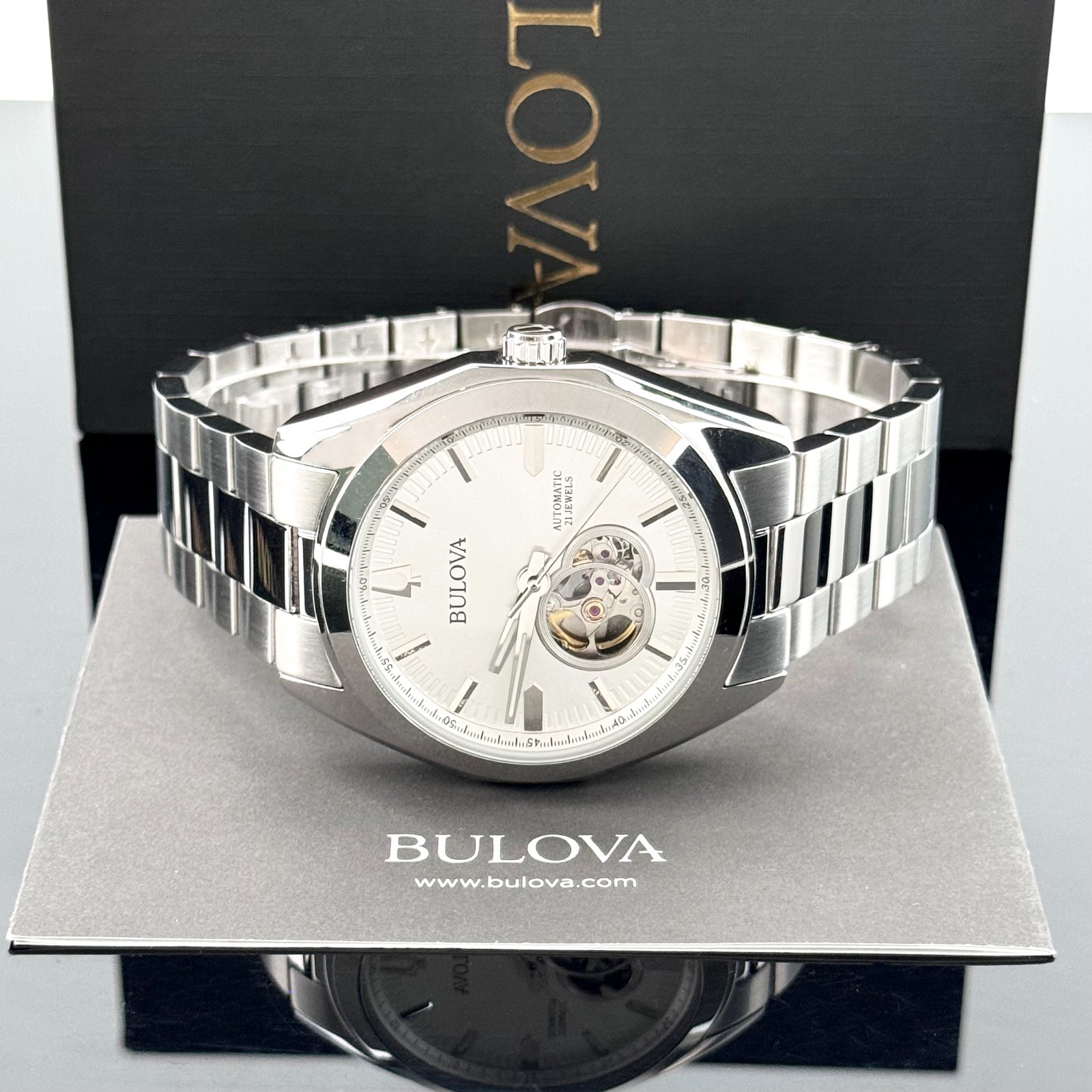 Bulova Classic Surveyor 96A274 Silver Tone Automatic Stainless Steel Men’s Watch