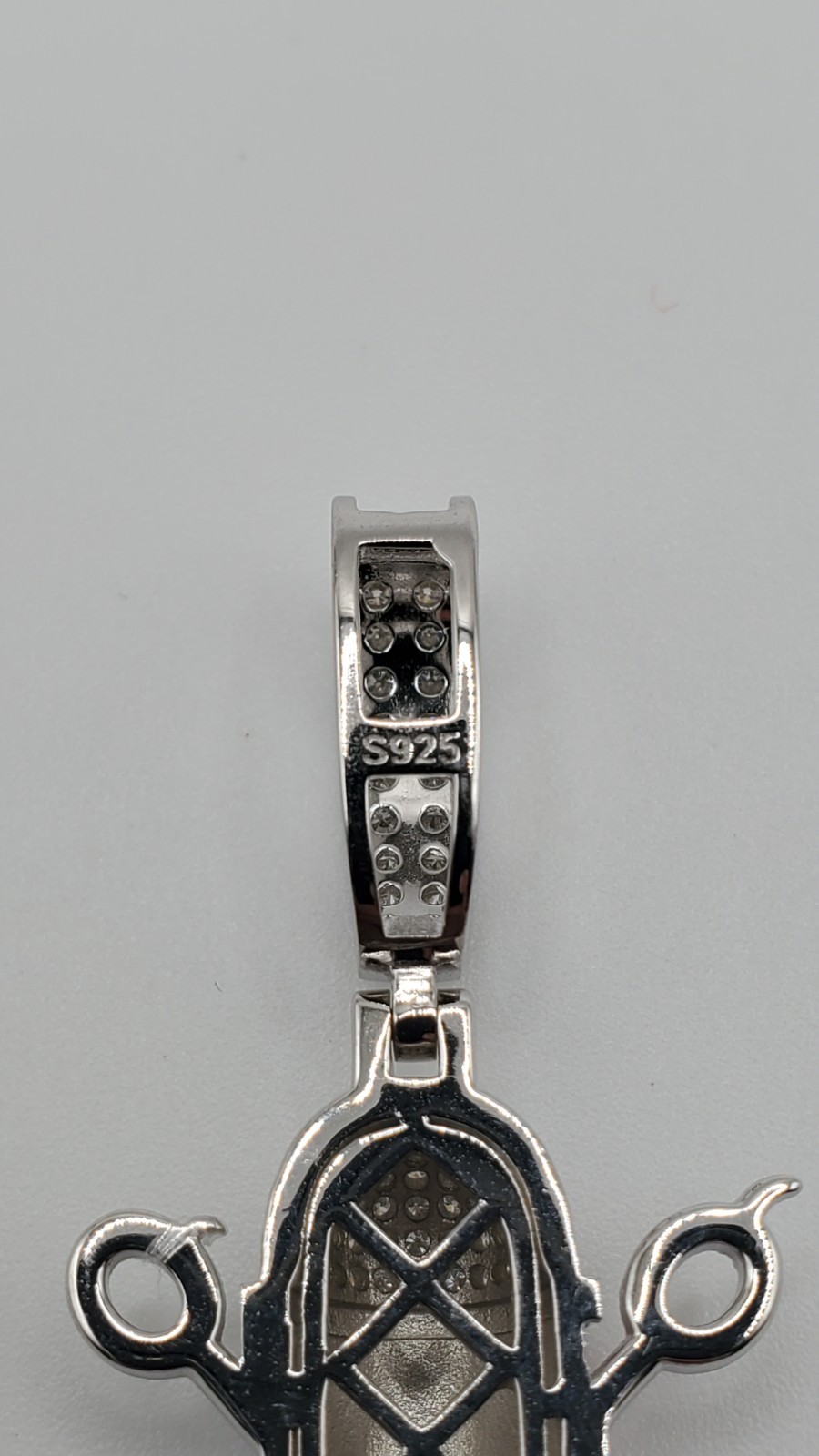 VVS1 Moissanite 925 Sterling Silver Barber Pendant Enamel Medium Men GRA, NEW