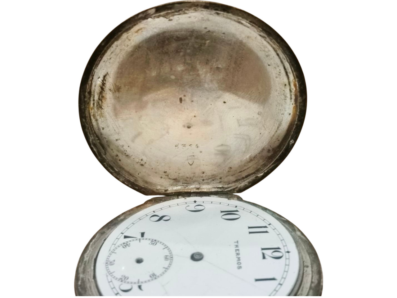Vintage Pocket Watch – Silver Case with Niello – Horses Design – For Restoration