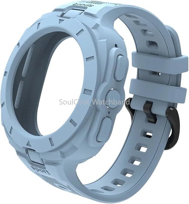 TPU Rugged Silicone Strap Sport Case Band For Samsung Galaxy Watch Ultra 47MM