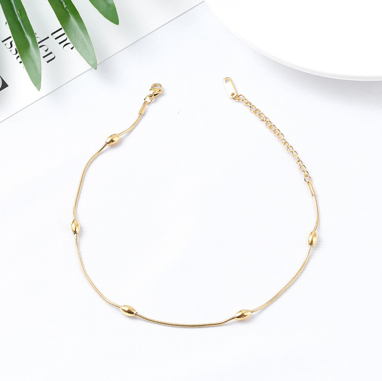 10″ Elegant Women Stainless Steel Anklets Bead Foot Chain Ankle Bracelet PE44