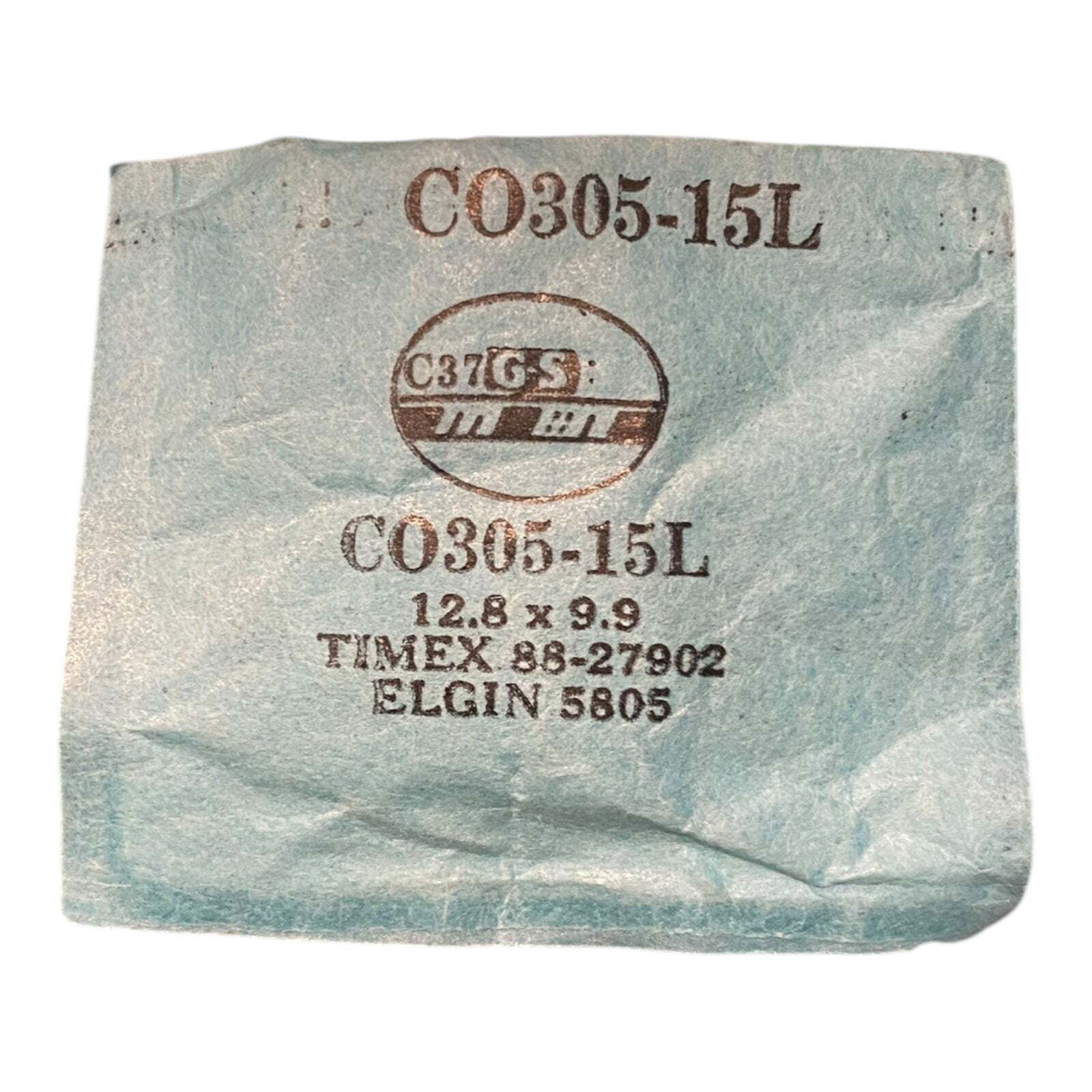 Germanow-Simon Mach (GS) CO305-15L Watch Crystal 12.8×9.9 NOS Part Flexo Timex