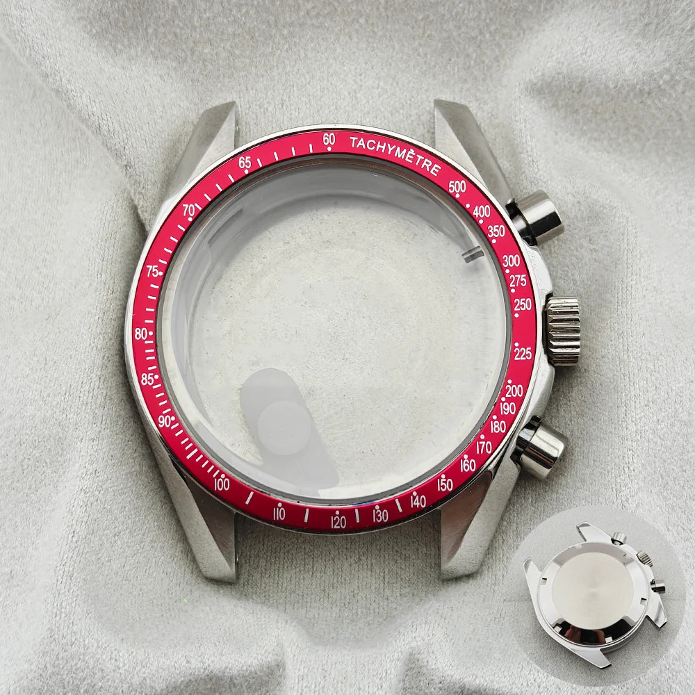 39.7mm VK63 Watch Case Metal Waterproof Moon Back Fit for 20mm Strap