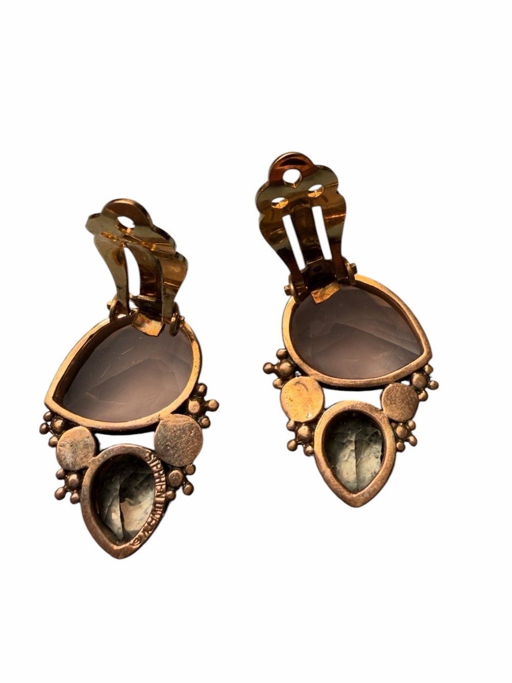Stephen Dwek Earrings Pink Pearl, Blush Rose Quartz, Golden Citrine