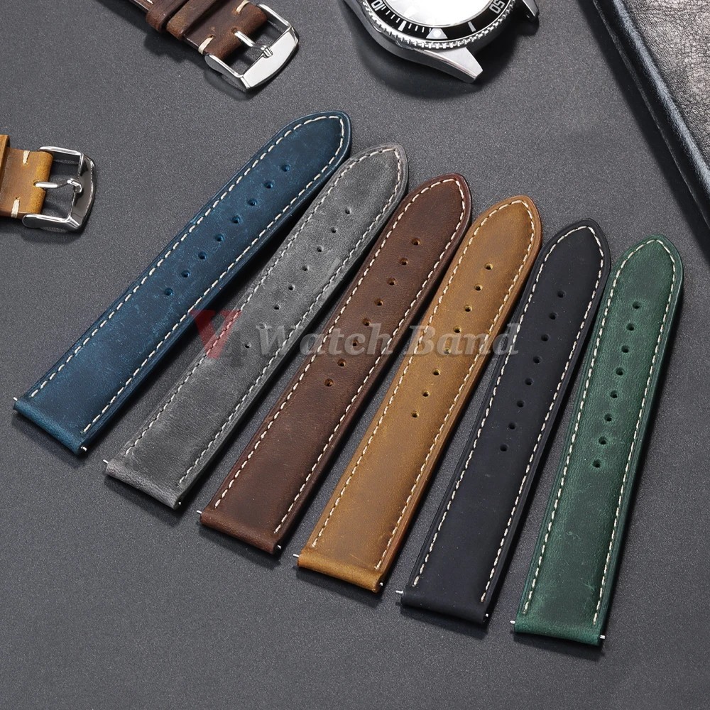 Genuine Calfskin Leather Watch Band 18mm 20mm 22mm 24mm Butterfly Buckle Strap