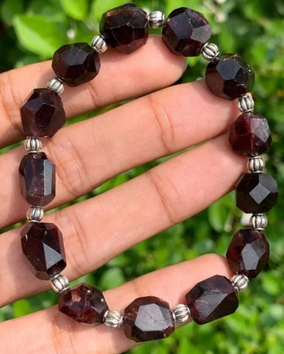 Top Quality Gemstone Raw Red Almandine Garnet Beautiful Bracelet Handmade