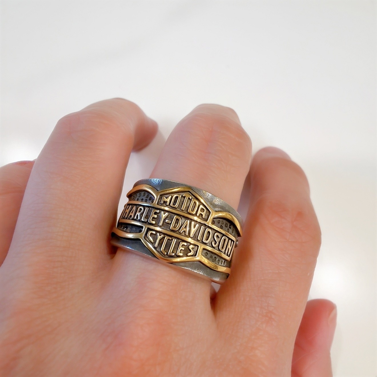 Rocker Biker Motorcycle Ring Stainless Steel Band Gold Silver Unisex US Seller