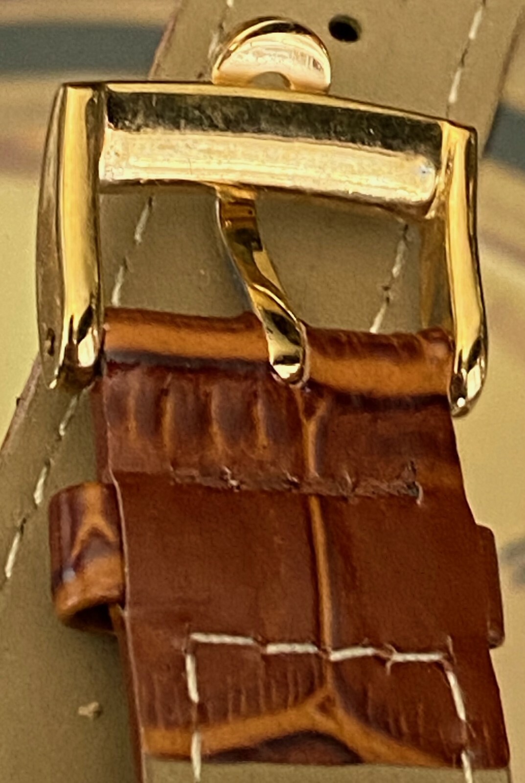 OMEGA Constellation Model 16mm Logo Buckle 18mm Cognac Color Croco Leather