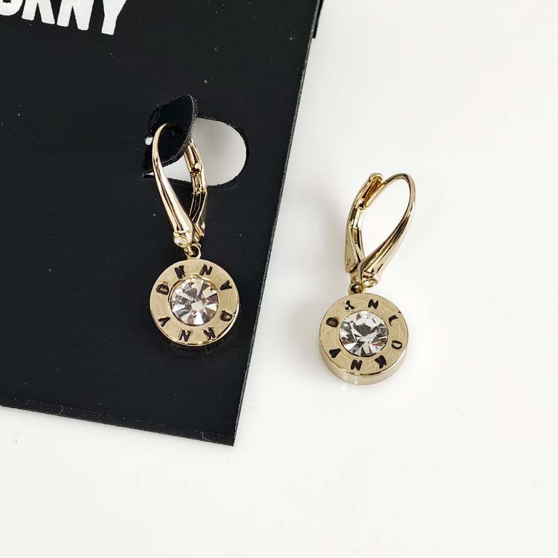 New DKNY Minimalist CZ Round Drop Earrings Gift Chic Women Party Holiday Jewelry