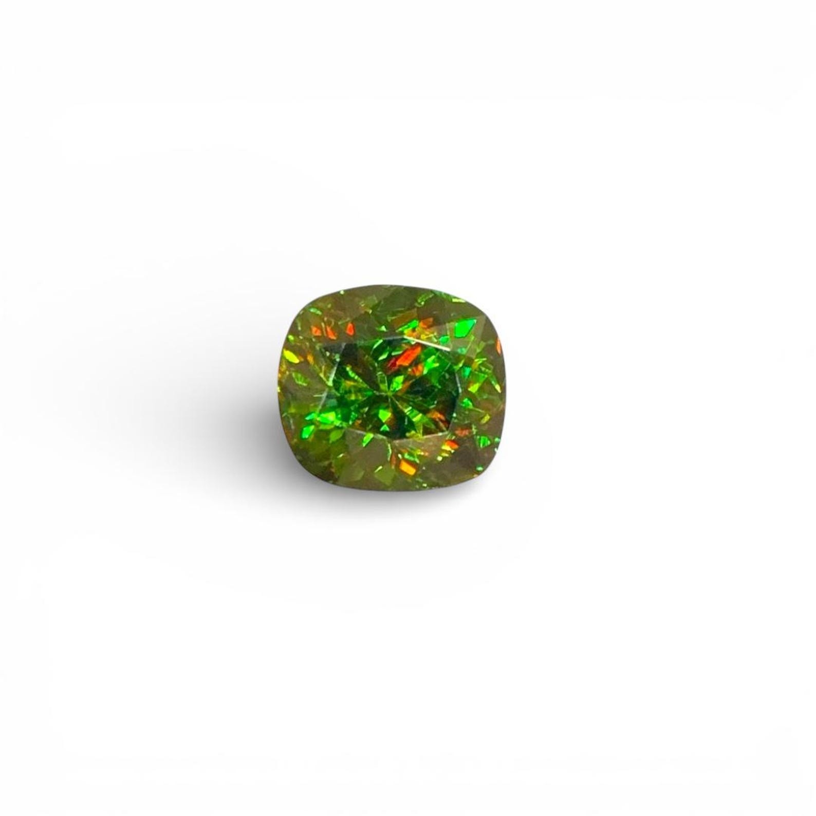 Natural 5 Ct Full Fire Chrome Sphene Cushion Cut From Skardu Pakistan Gemstone