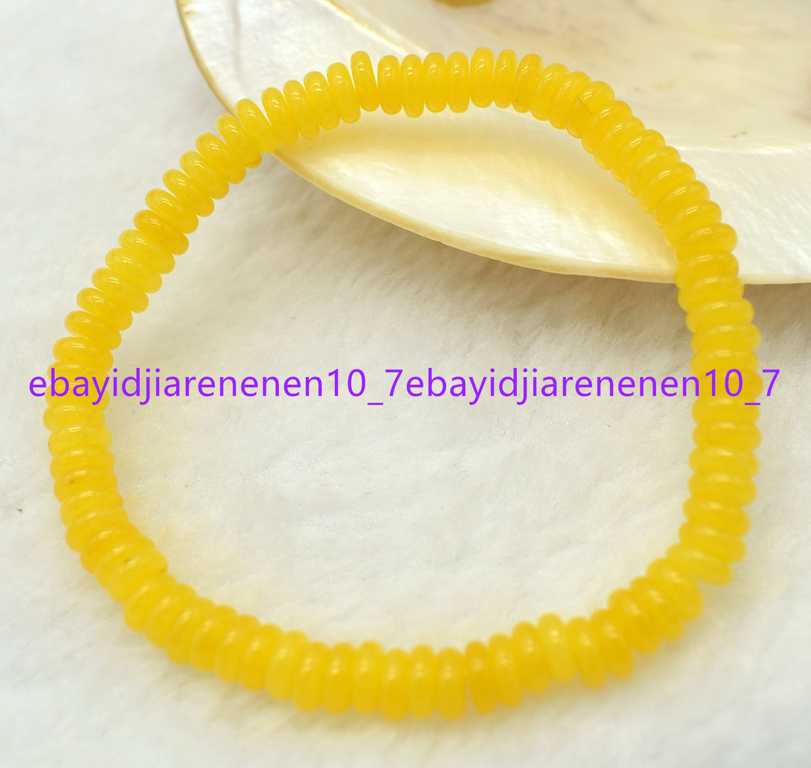 Natural 3×8/4x10mm Yellow Topaz Gemstone Abacus Beads Stretch Bracelets 7.5 in