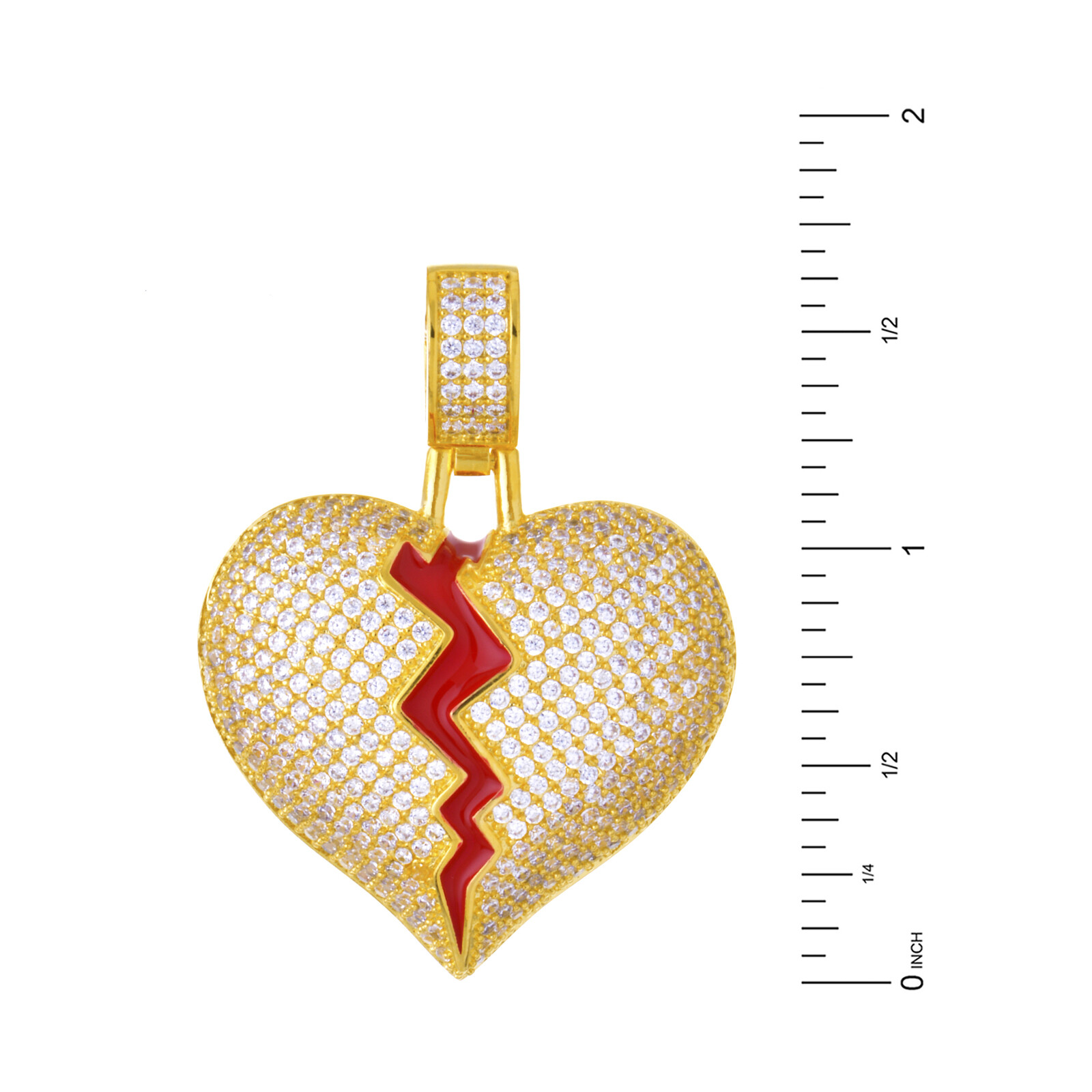 Gold Silver Tone Broken Heart Pendant 20″ Choker Tennis Chain Necklace BCT 19357