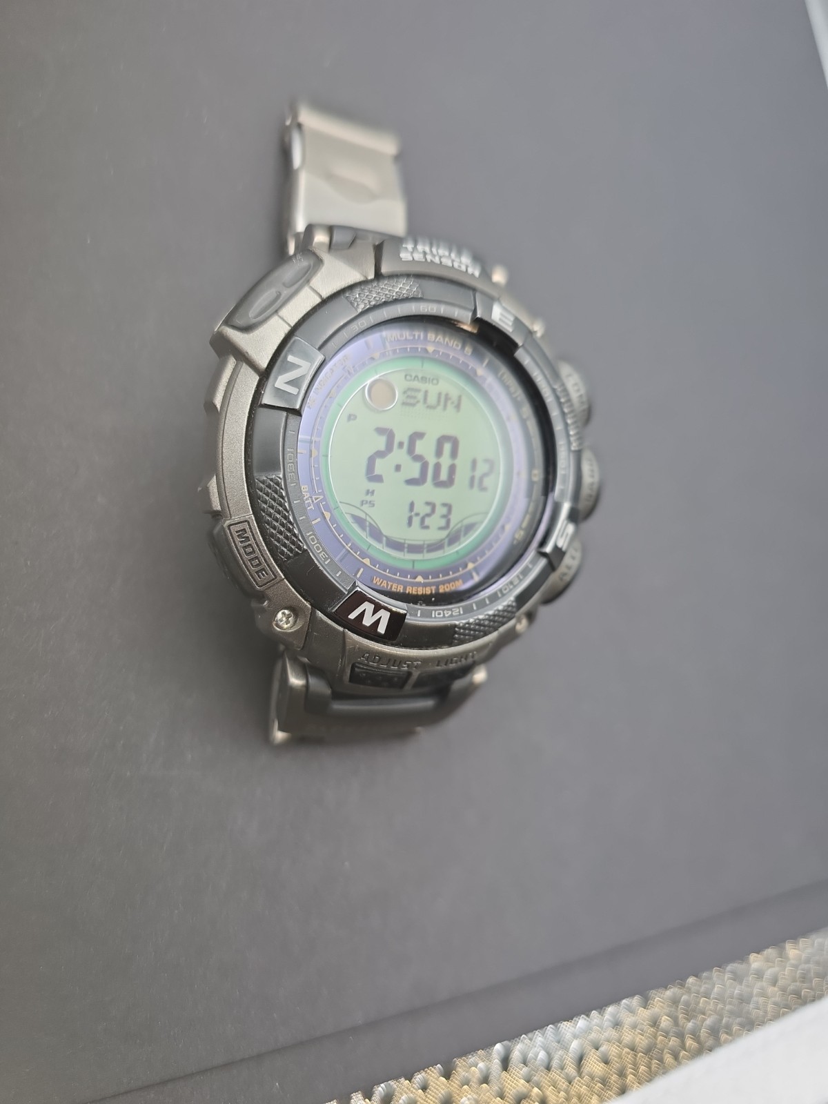 Casio Pathfinder PAW-1500T Titanium Triple Sensor Solar Atomic Watch 3134 Works