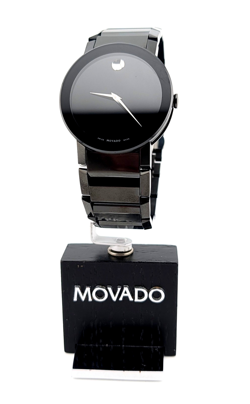 Movado Men’s Rare Black PVD Sapphire Mirror Classic Watch #84.G1.3896A ~ DISPLAY