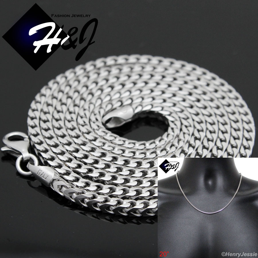 20″MEN WOMEN 925 STERLING SILVER 2.5MM FRANCO BOX CURB LINK CHAIN NECKLACE*SN5