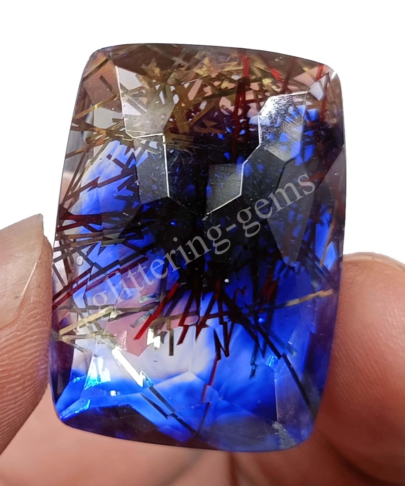 76.90 Ct Cushion BI Color Quartz Ametrine Doublet IGL Transparent Loose Gems M25