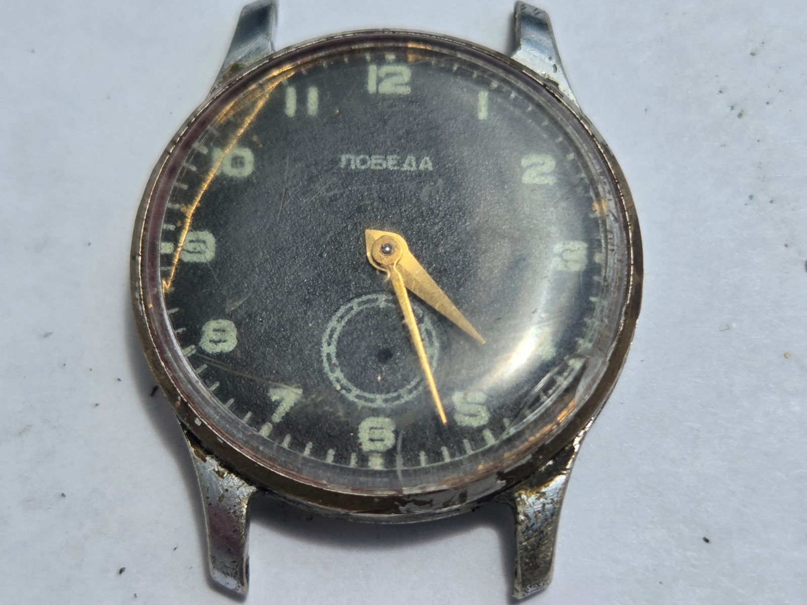 Russian Wristwatch Watch Pobeda , Victory . Made in USSR . Not working for parts