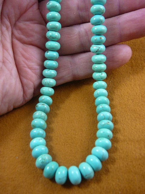 (v326-17) 18″ long Chinese turquoise beaded gemstone Necklace fashion JEWELRY