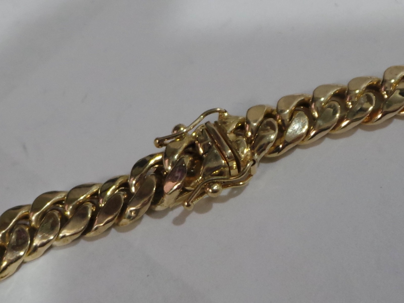 14k Yellow Gold 24″ Cuban Curb Link Necklace 45.4g 7.8mm & Diamond Cross Pendant