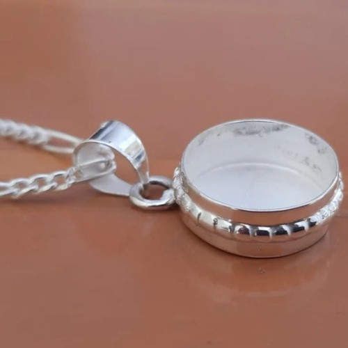 925 Sterling Silver 8mm Round Bezel Pendant Blank DIY Handmade Jewelry Setting