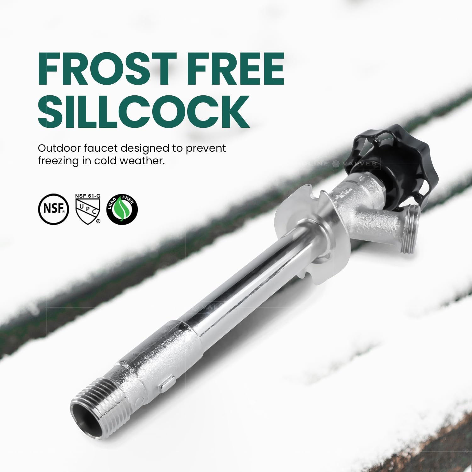 Frost Free Anti Siphon Sillcock Outdoor Hose Bibb Valve Brass Chrome 6 Inch
