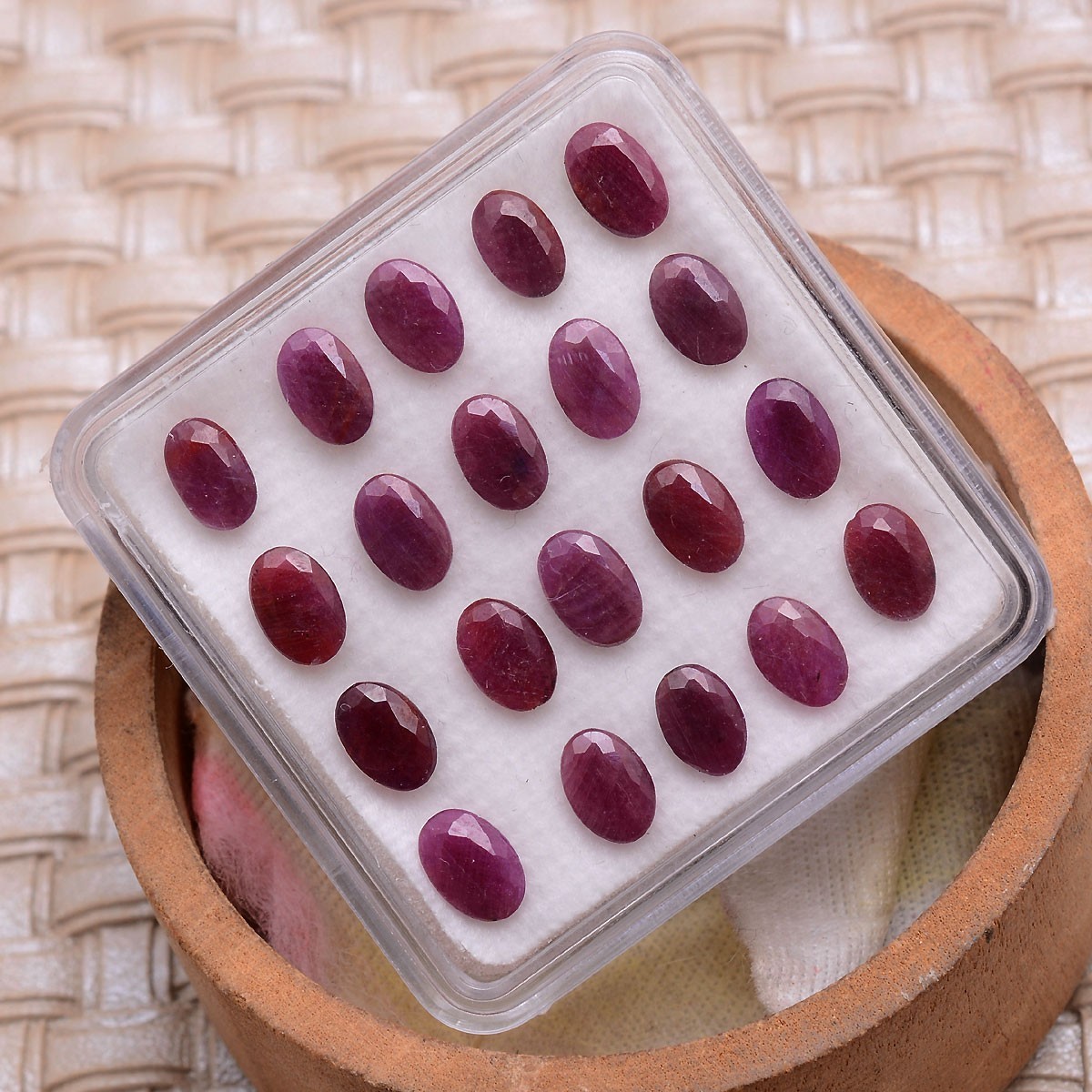 Set 21 Pcs Natural African Ruby Untreated 6mmx4mm Oval Cut Stunning Gemstone Lot