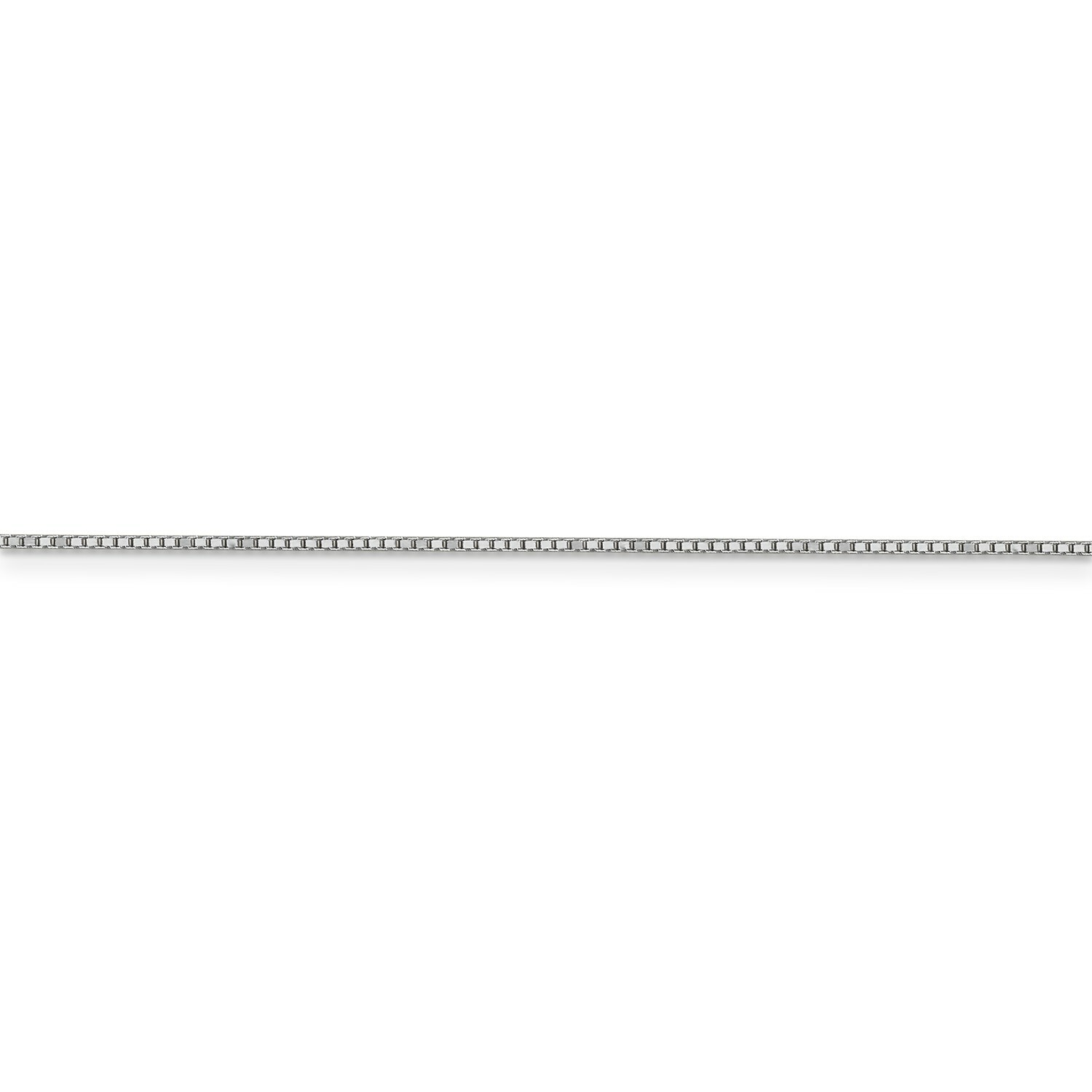 14k White Gold 0.90mm Solid Plain Box Link Chain w/ Spring Ring Clasp 14″ – 30″