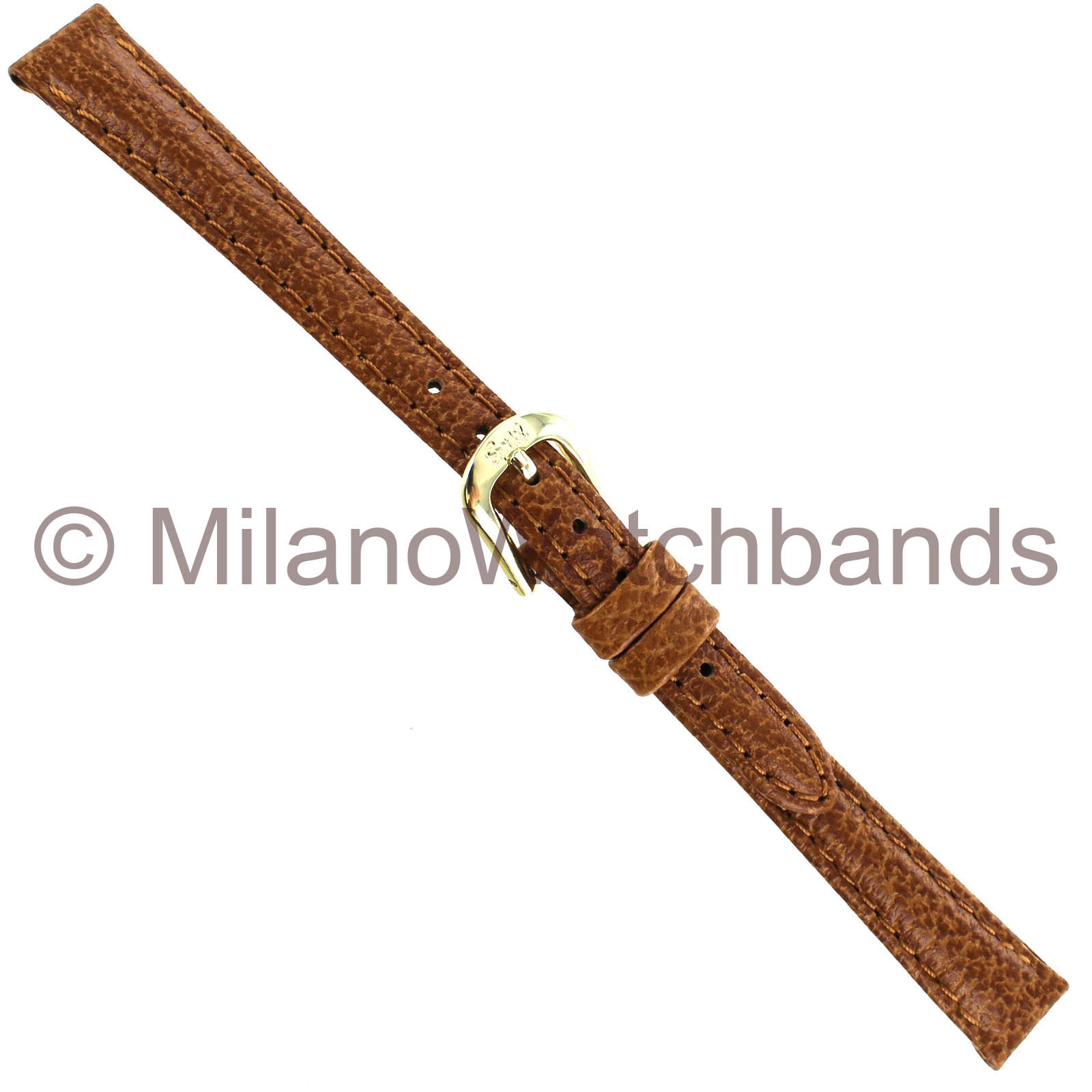 11mm Speidel English Pigskin Padded Stitched Honey Brown Tan Watch Band