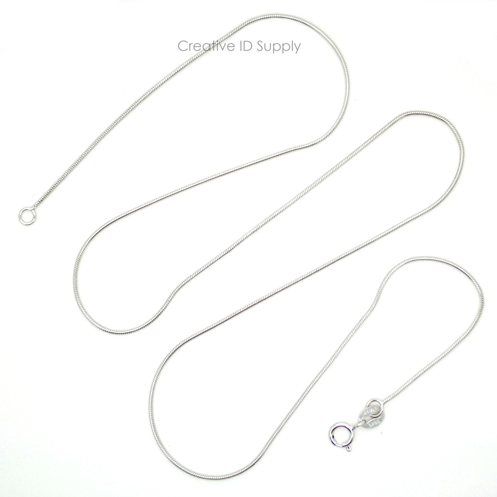 10 PC HIGH QUALITY STERLING SILVER .925 SNAKE CHAIN NEW NECKLACE 18″ LENGTH .8mm