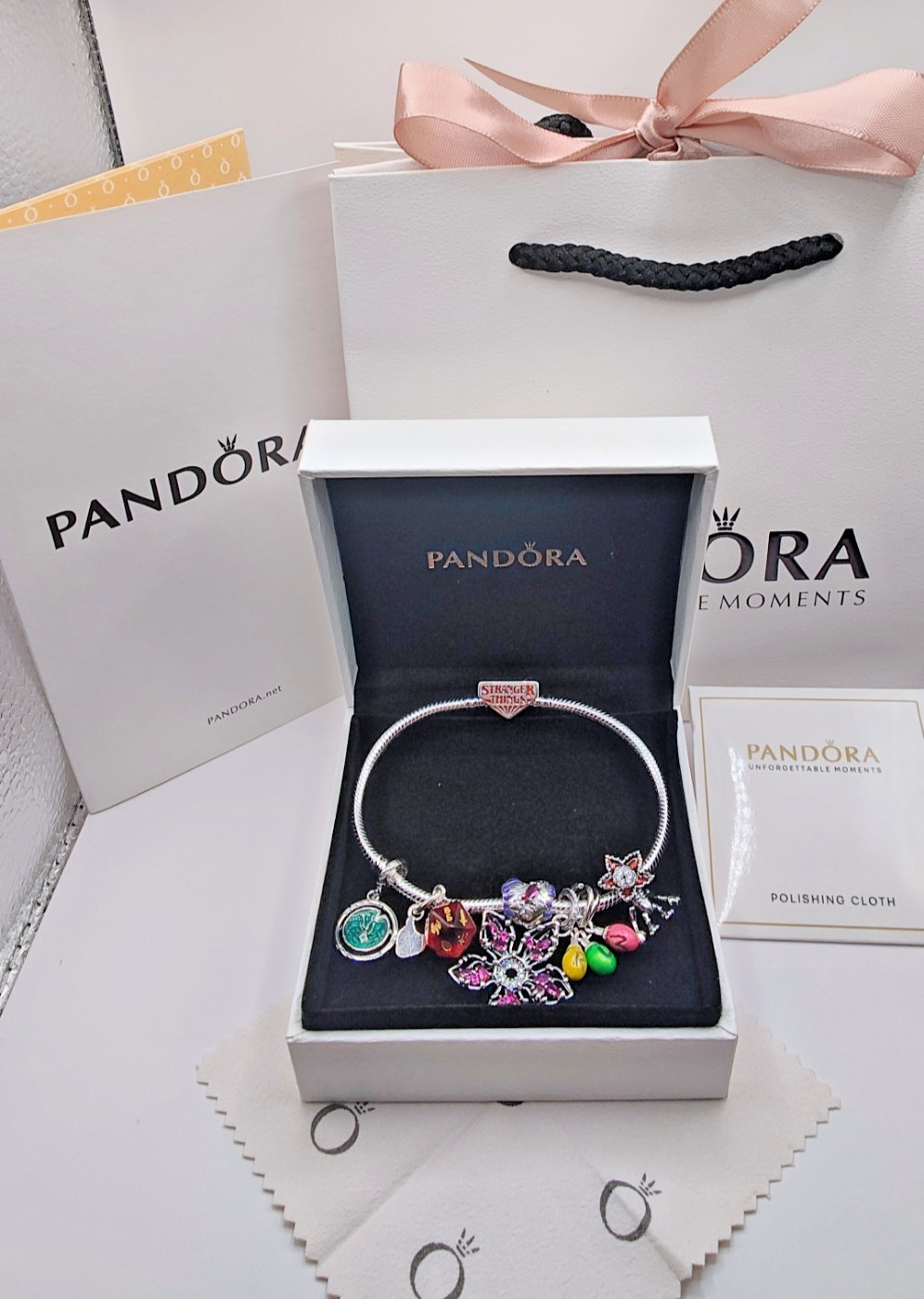 Pandora Stranger Things S925 Snake Chain Bracelet with CHARMS/Box/Bag Included