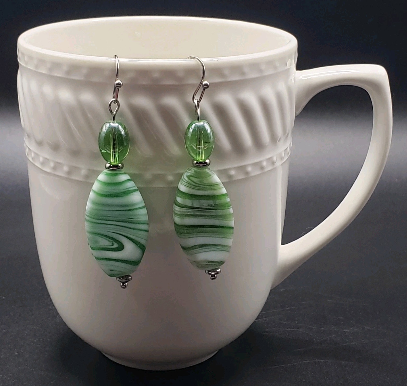 Glass Beaded Costume Dangle Drop HANDCRAFTED Earring